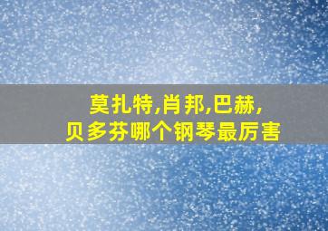 莫扎特,肖邦,巴赫,贝多芬哪个钢琴最厉害