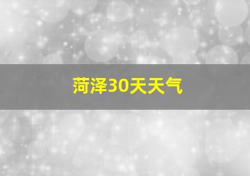 菏泽30天天气