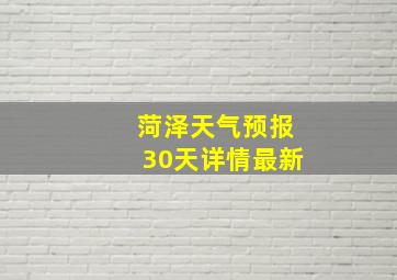 菏泽天气预报30天详情最新