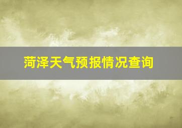 菏泽天气预报情况查询