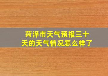 菏泽市天气预报三十天的天气情况怎么样了