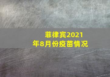 菲律宾2021年8月份疫苗情况