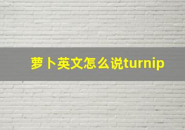 萝卜英文怎么说turnip