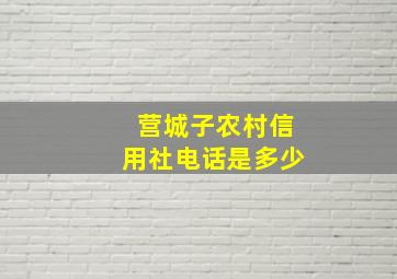 营城子农村信用社电话是多少