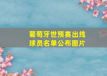 葡萄牙世预赛出线球员名单公布图片