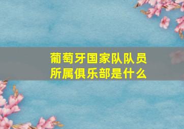 葡萄牙国家队队员所属俱乐部是什么