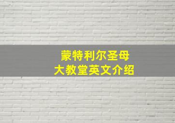 蒙特利尔圣母大教堂英文介绍