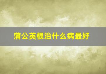 蒲公英根治什么病最好