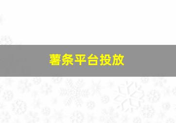 薯条平台投放