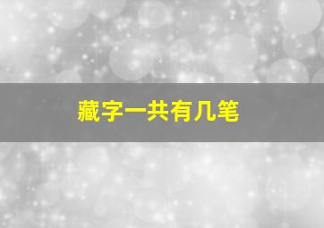 藏字一共有几笔