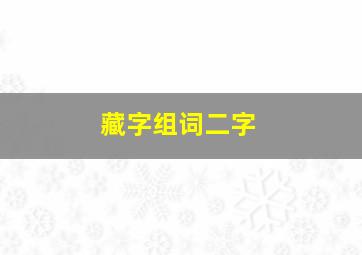 藏字组词二字