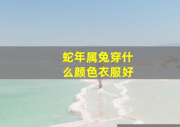 蛇年属兔穿什么颜色衣服好