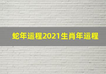 蛇年运程2021生肖年运程