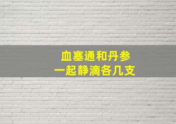 血塞通和丹参一起静滴各几支