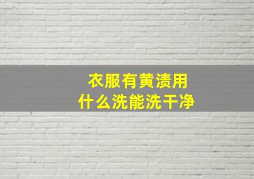 衣服有黄渍用什么洗能洗干净