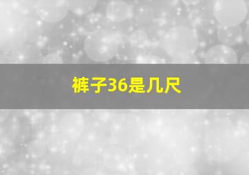 裤子36是几尺