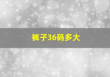 裤子36码多大