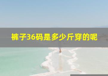 裤子36码是多少斤穿的呢