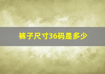 裤子尺寸36码是多少