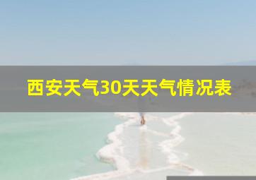 西安天气30天天气情况表