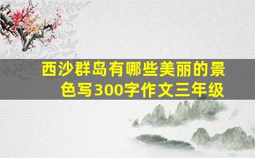 西沙群岛有哪些美丽的景色写300字作文三年级