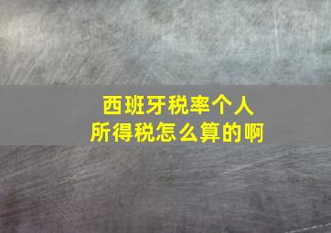 西班牙税率个人所得税怎么算的啊