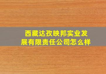 西藏达孜映邦实业发展有限责任公司怎么样