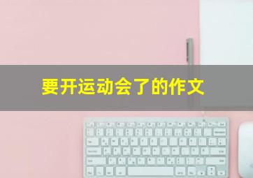 要开运动会了的作文