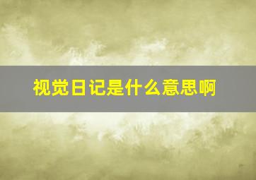 视觉日记是什么意思啊