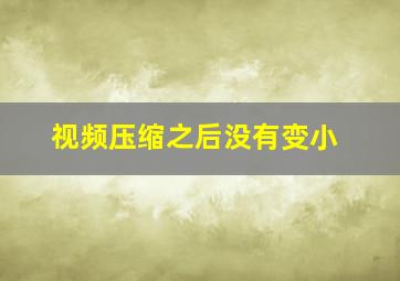 视频压缩之后没有变小