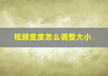 视频宽度怎么调整大小