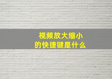 视频放大缩小的快捷键是什么