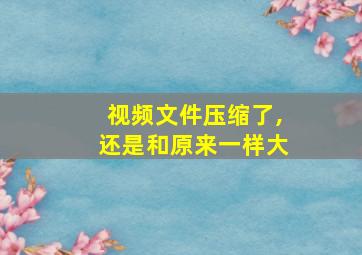 视频文件压缩了,还是和原来一样大