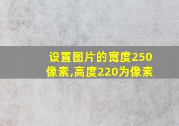 设置图片的宽度250像素,高度220为像素