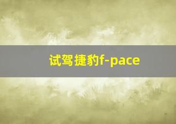 试驾捷豹f-pace