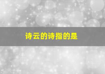 诗云的诗指的是