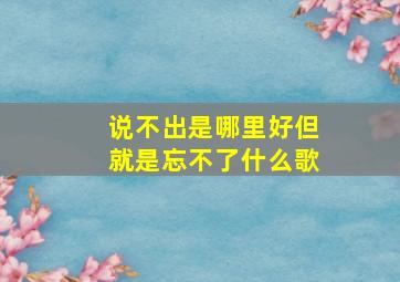 说不出是哪里好但就是忘不了什么歌