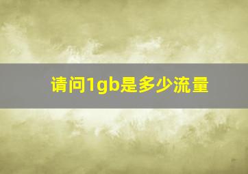 请问1gb是多少流量