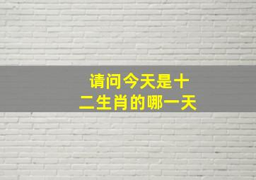 请问今天是十二生肖的哪一天