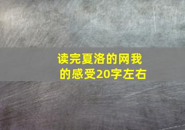 读完夏洛的网我的感受20字左右