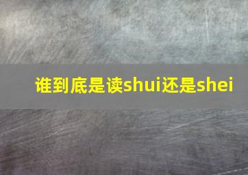 谁到底是读shui还是shei