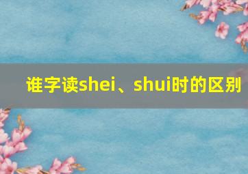 谁字读shei、shui时的区别