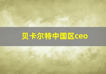 贝卡尔特中国区ceo