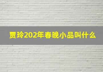 贾玲202年春晚小品叫什么