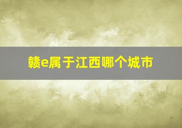 赣e属于江西哪个城市