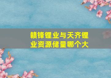 赣锋锂业与天齐锂业资源储量哪个大