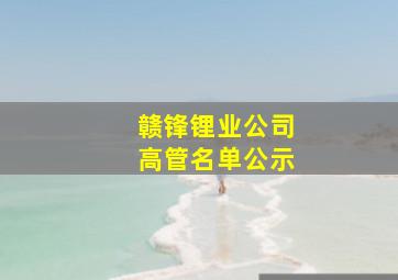 赣锋锂业公司高管名单公示