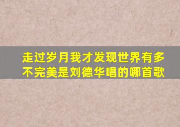 走过岁月我才发现世界有多不完美是刘德华唱的哪首歌