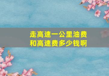 走高速一公里油费和高速费多少钱啊