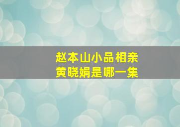 赵本山小品相亲黄晓娟是哪一集